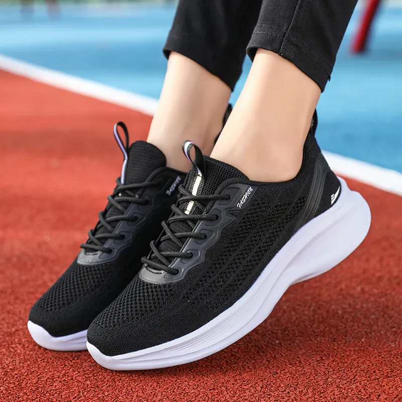 Kuding Running Shoes Women's Low Top Black White/Light Purple/Light Blue Yellow/Lotus Root Powder/Sky Blue/White Purple-4