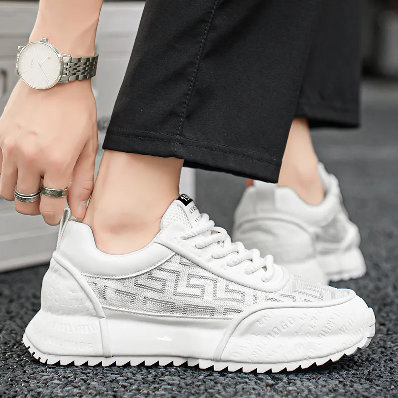 Kuding Cushioning, Slip Resistant, Breathable, Moisture Wicking, Lightweight Low Top Chunky Sneakers Men's-6