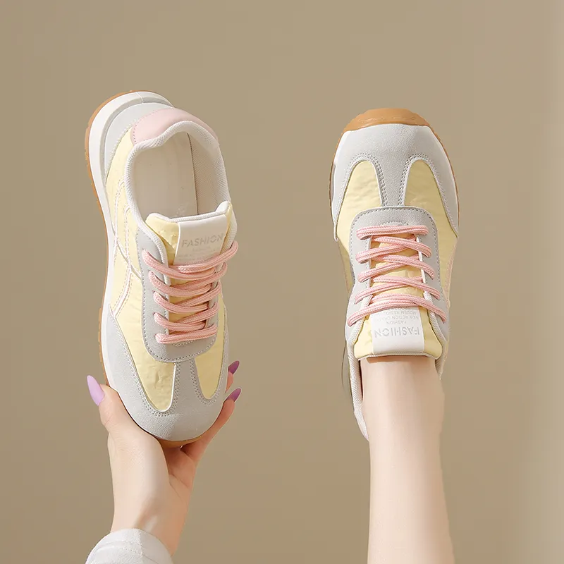 Kuding Casual Shoes Women's Low Top Pink/Black/Blue-2