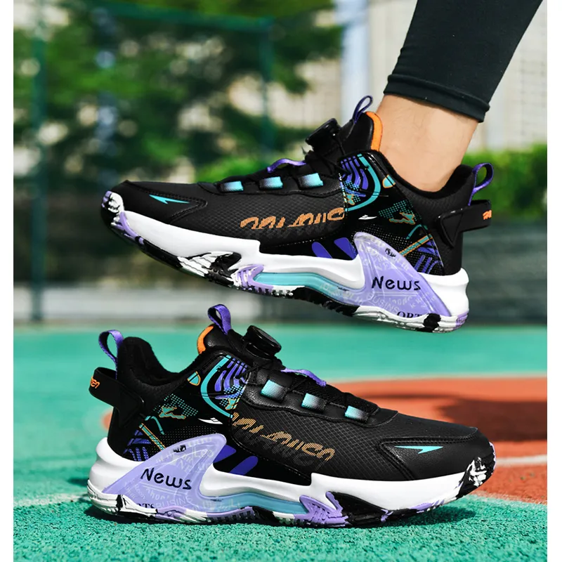 Kuding Cushioned Slip-Resistant Water-Resistant Wear-Resistant Basketball Shoes Men's-2