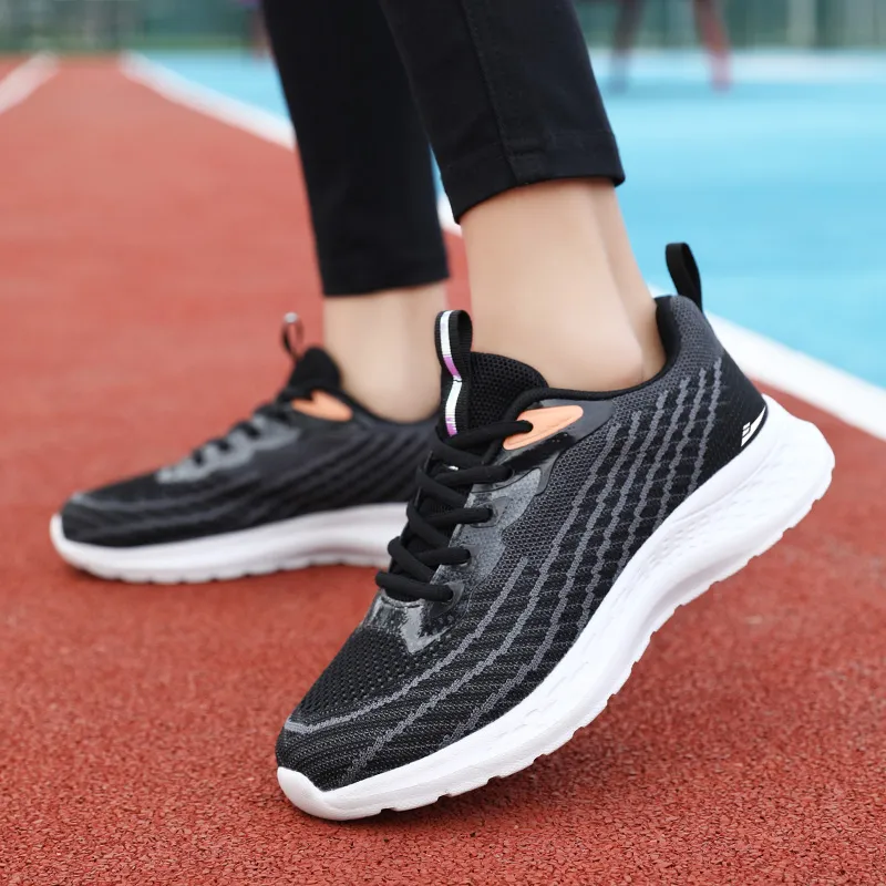 Kuding Running Shoes Women's Low Top Black White/Light Purple/Light Blue Yellow/Lotus Root Powder/Sky Blue/White Purple-39