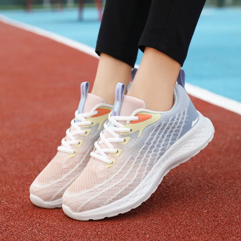 Kuding Running Shoes Women's Low Top Black White/Light Purple/Light Blue Yellow/Lotus Root Powder/Sky Blue/White Purple-22