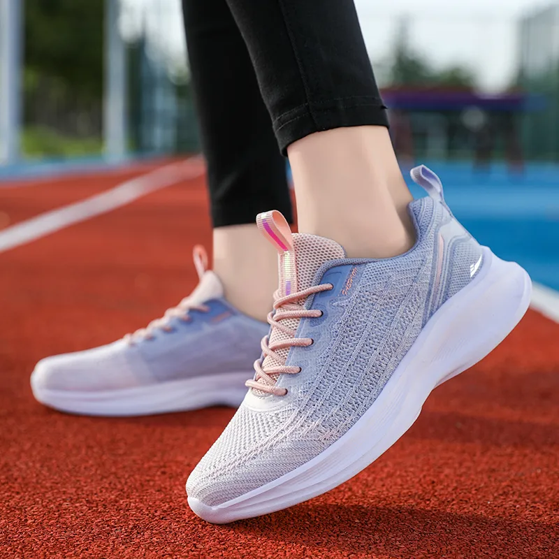 Kuding Running Shoes Women's Low Top Black White/Light Purple/Light Blue Yellow/Lotus Root Powder/Sky Blue/White Purple-8