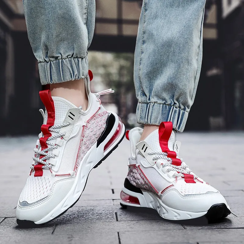 Kuding Running Shoes Men Low Top White Red/Black Yellow/Black Moon-5