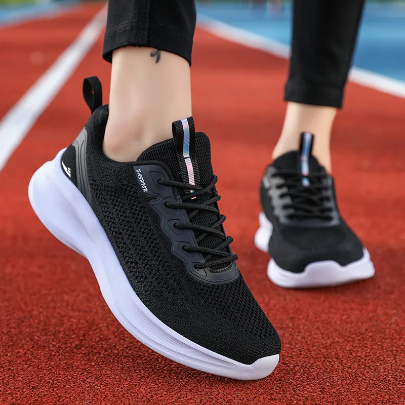 Kuding Running Shoes Women's Low Top Black White/Light Purple/Light Blue Yellow/Lotus Root Powder/Sky Blue/White Purple-2