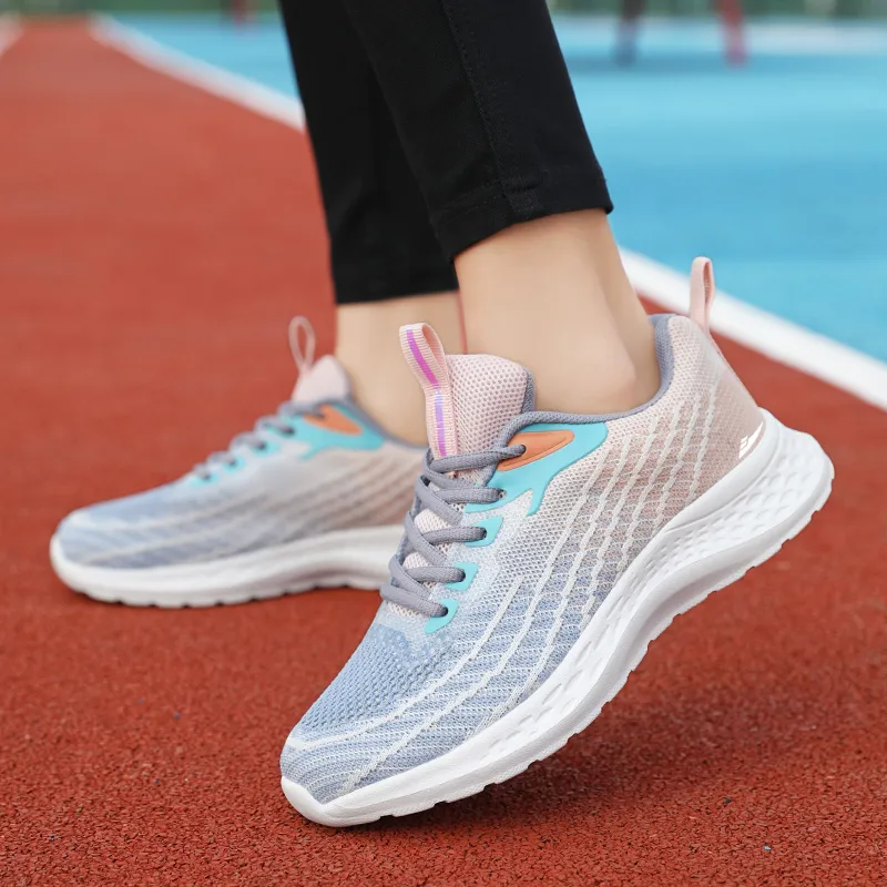 Kuding Running Shoes Women's Low Top Black White/Light Purple/Light Blue Yellow/Lotus Root Powder/Sky Blue/White Purple-34