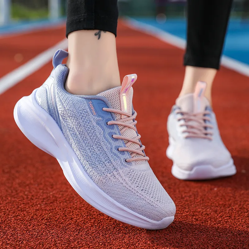 Kuding Running Shoes Women's Low Top Black White/Light Purple/Light Blue Yellow/Lotus Root Powder/Sky Blue/White Purple-7