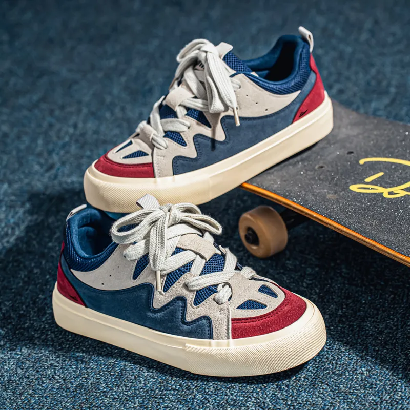 Kuding Slip Resistant, Abrasion Resistant, Lightweight, Breathable, Moisture Wicking Low Top Skateboard Shoes Men's-1