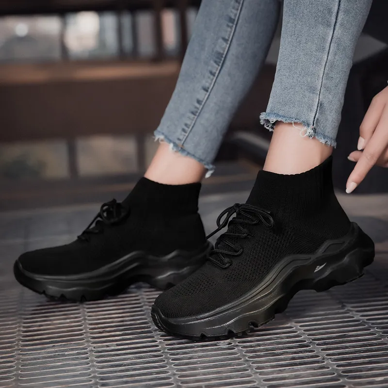 Kuding Casual Shoes Unisex Mid Top All Black/Black White/Khaki/Black Red/Black Green-2