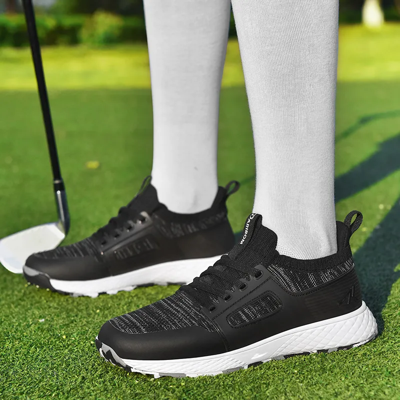 Kuding Golf Shoes Women's Low Top Pink/Black/Gray-6