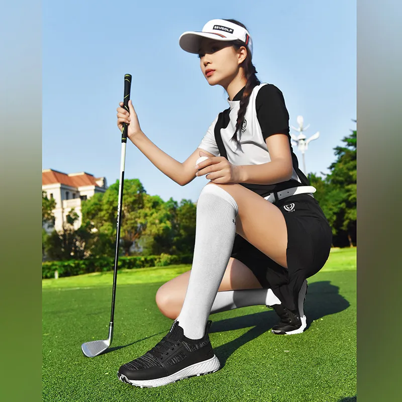 Kuding Golf Shoes Women's Low Top Pink/Black/Gray-7