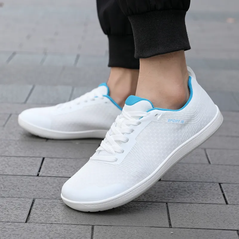 Kuding Casual Shoes Unisex Low Top White Blue-15