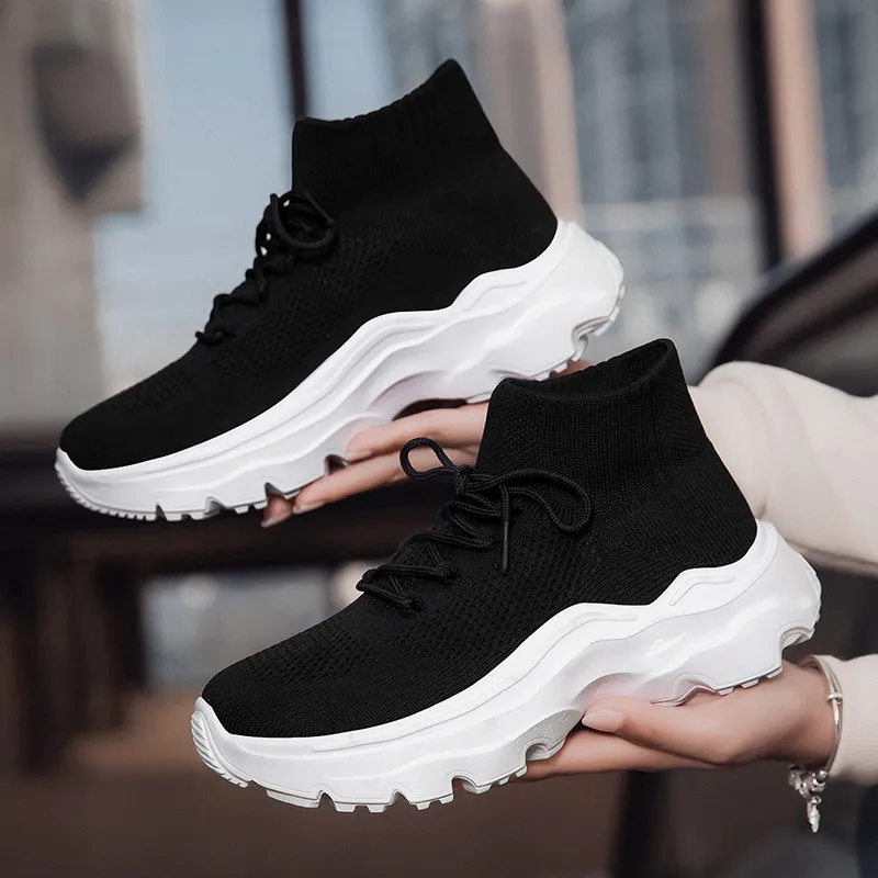 Kuding Casual Shoes Unisex Mid Top All Black/Black White/Khaki/Black Red/Black Green-4