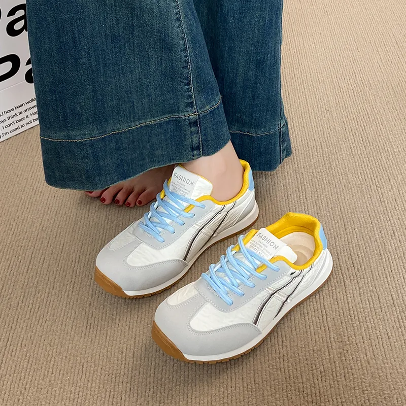Kuding Casual Shoes Women's Low Top Pink/Black/Blue-8
