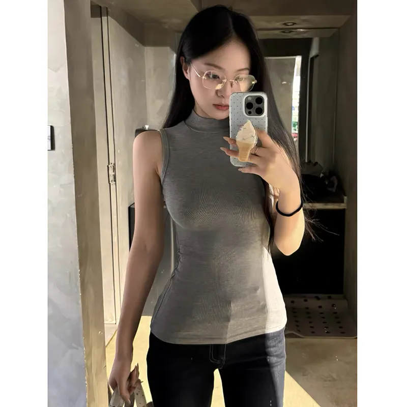 Aimilian Tank Tops Women's Heather Gray-3