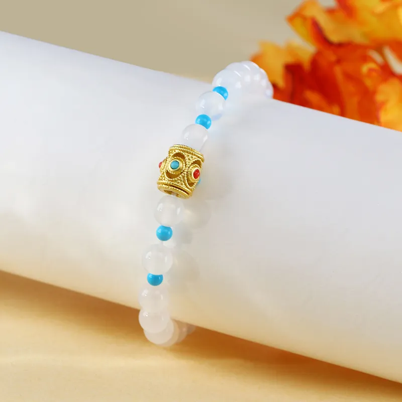 Cloudy Sky Chalcedony Bracelets Women's-4