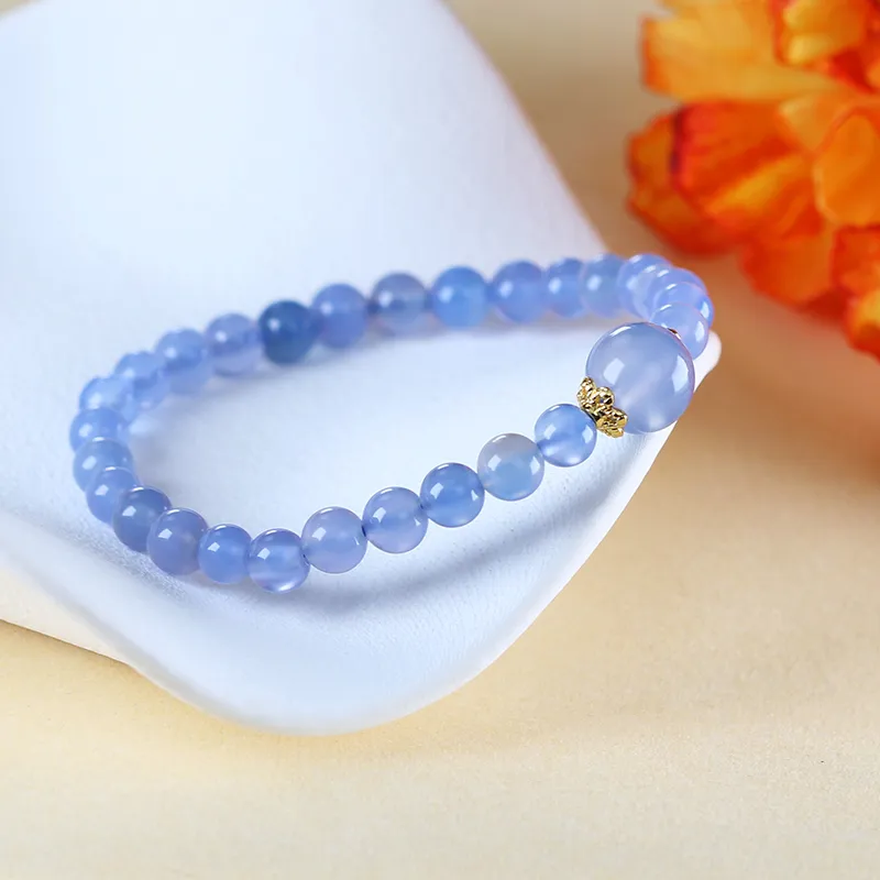 Cloudy Sky Chalcedony Jade Bracelets Unisex-1