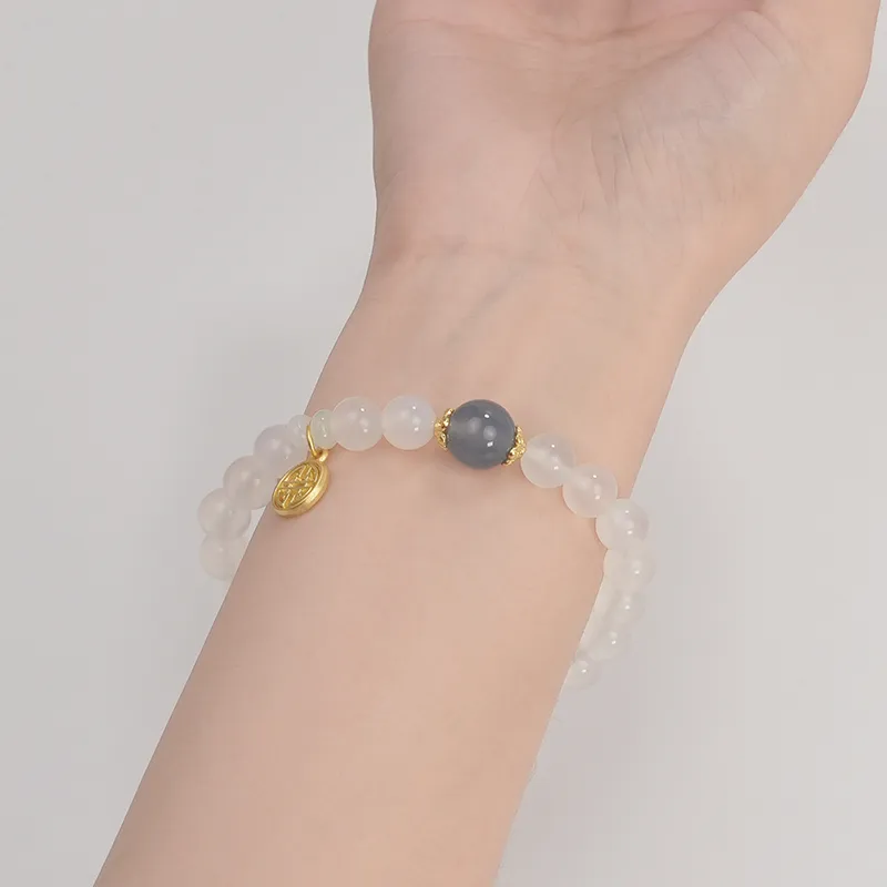 Cloudy Sky Chalcedony Bracelets Women's-3