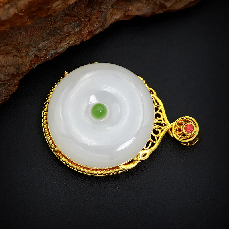 Cloudy Sky Hetian Jade Pendants White Jade Women's-3