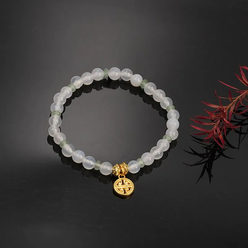 Cloudy Sky Natural Chalcedony Bracelets Women's-1