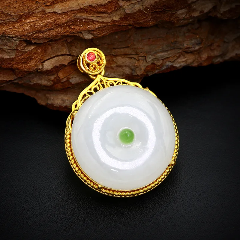 Cloudy Sky Hetian Jade Pendants White Jade Women's-4