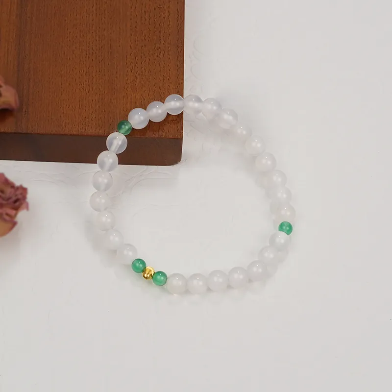 Cloudy Sky Chalcedony Bracelets Women's-2