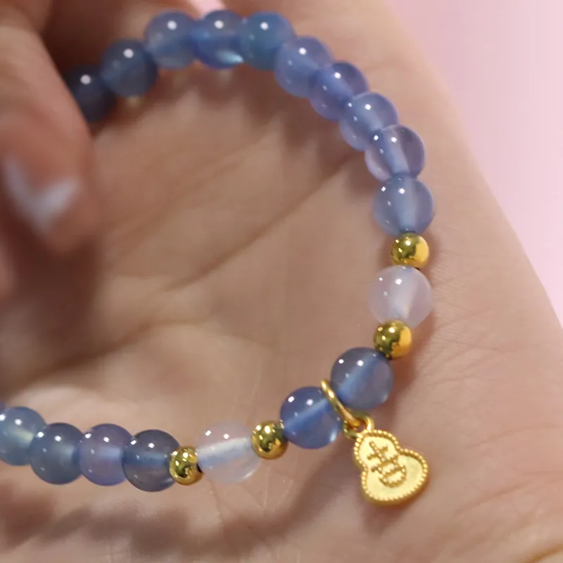 Cloudy Sky Natural Chalcedony Bracelets Women's-1