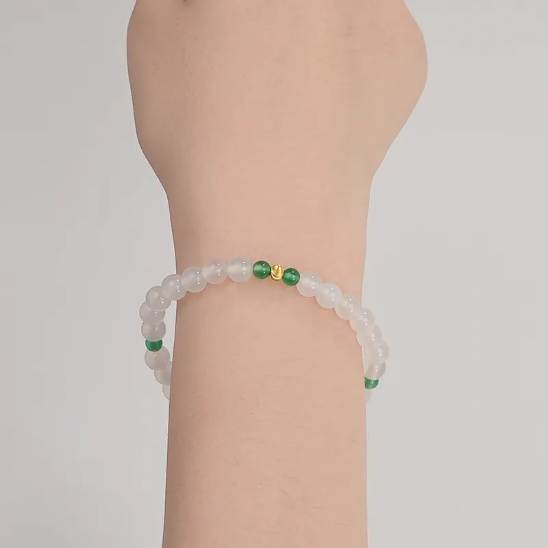 Cloudy Sky Chalcedony Bracelets Women's-5