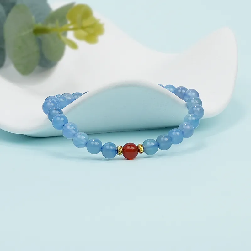 Cloudy Sky Chalcedony Bracelets Women's-2