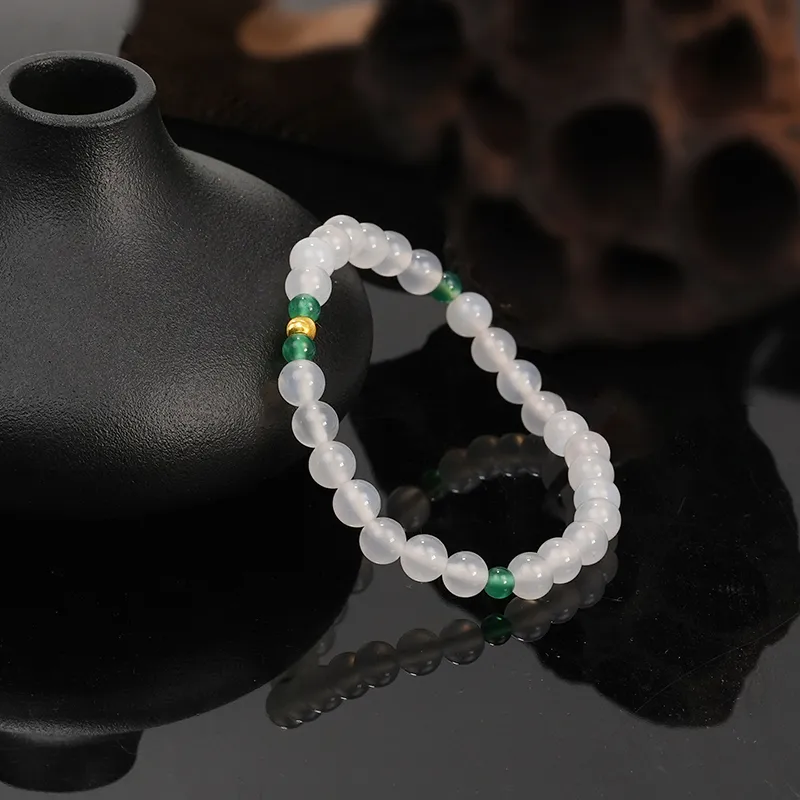 Cloudy Sky Chalcedony Bracelets Women's-3