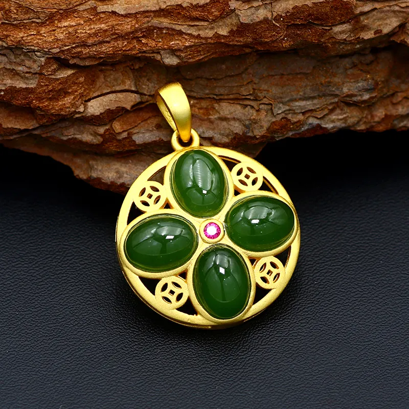 Cloudy Sky Hetian Jade Pendants Jasper Women's-3