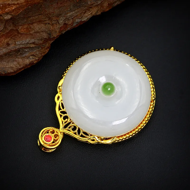 Cloudy Sky Hetian Jade Pendants White Jade Women's-1