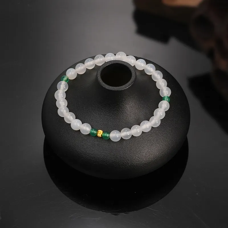 Cloudy Sky Chalcedony Bracelets Women's-4