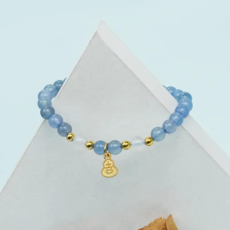 Cloudy Sky Natural Chalcedony Bracelets Women's-2