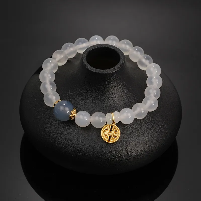 Cloudy Sky Chalcedony Bracelets Women's-1