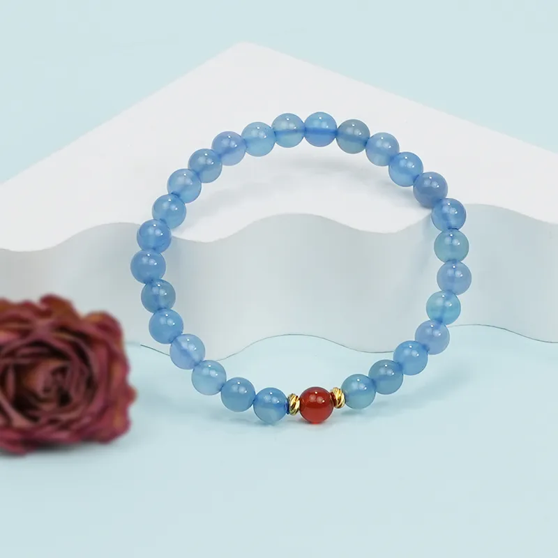 Cloudy Sky Chalcedony Bracelets Women's-1