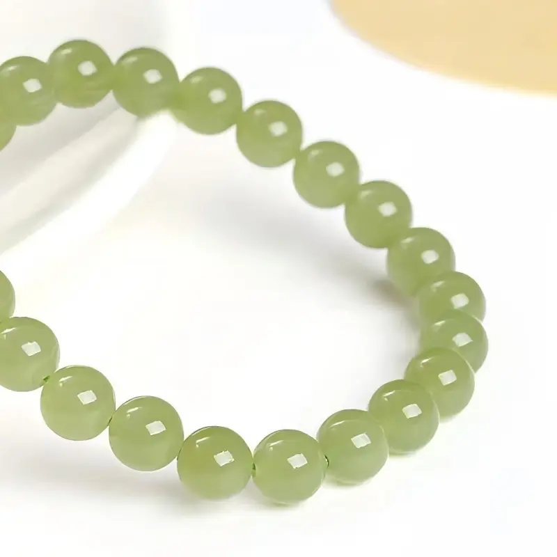 YANFEI Hetian Jade Bracelets Pale Greenish White Jade Unisex-4