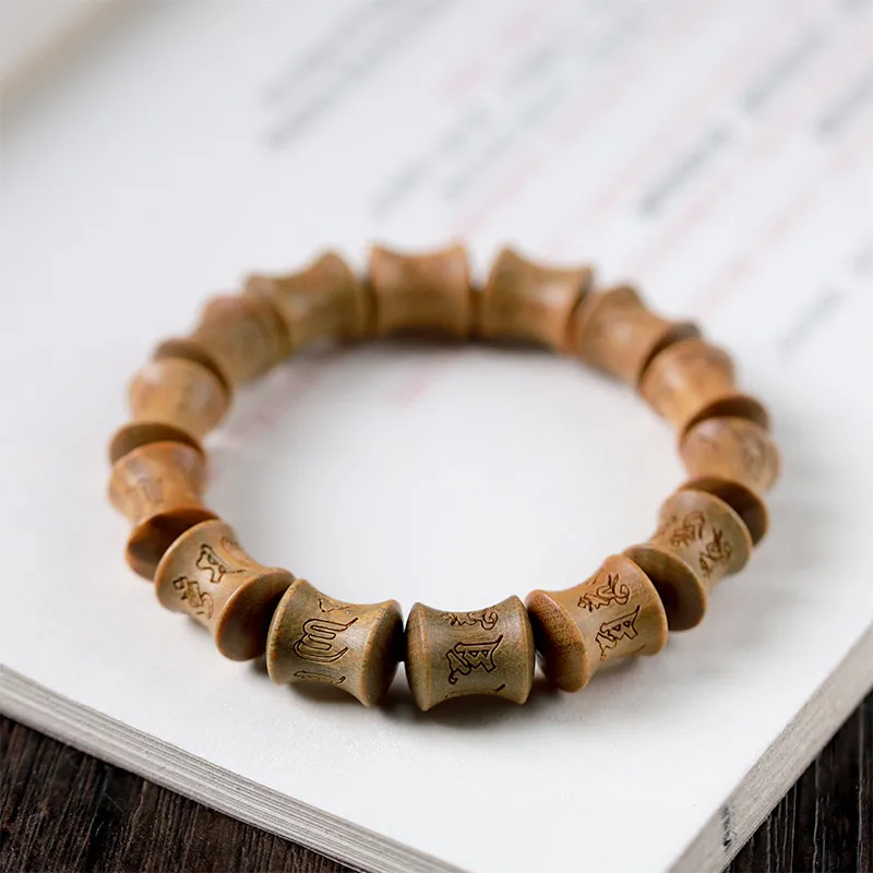YANFEI Green Sandalwood Bracelets Unisex-5