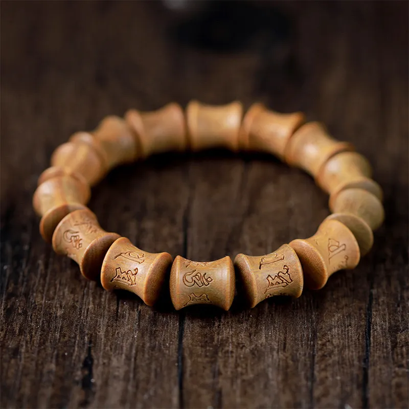 YANFEI Green Sandalwood Bracelets Unisex-4