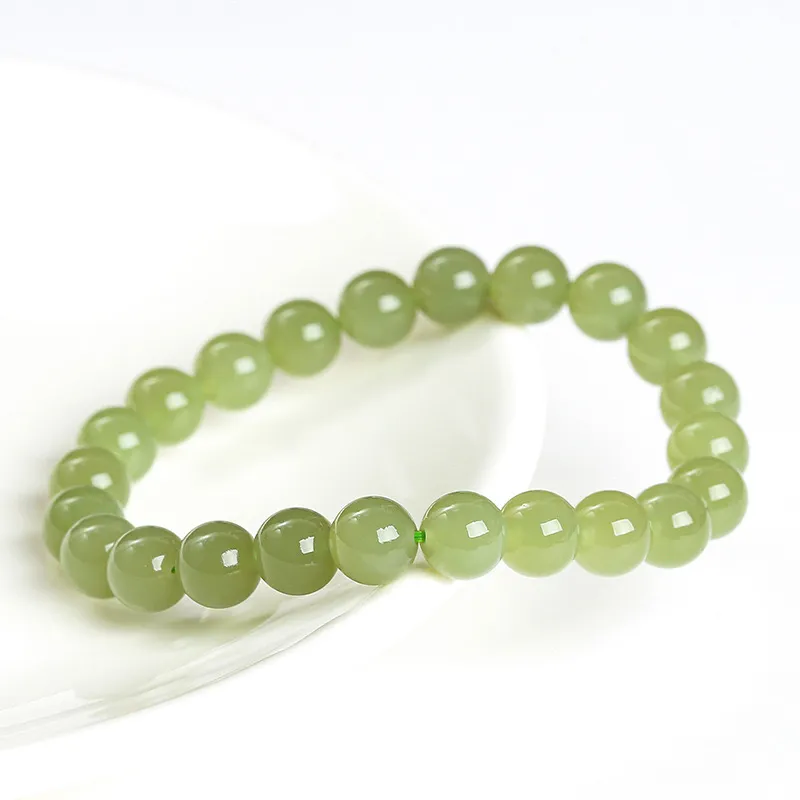 YANFEI Hetian Jade Bracelets Pale Greenish White Jade Unisex-3