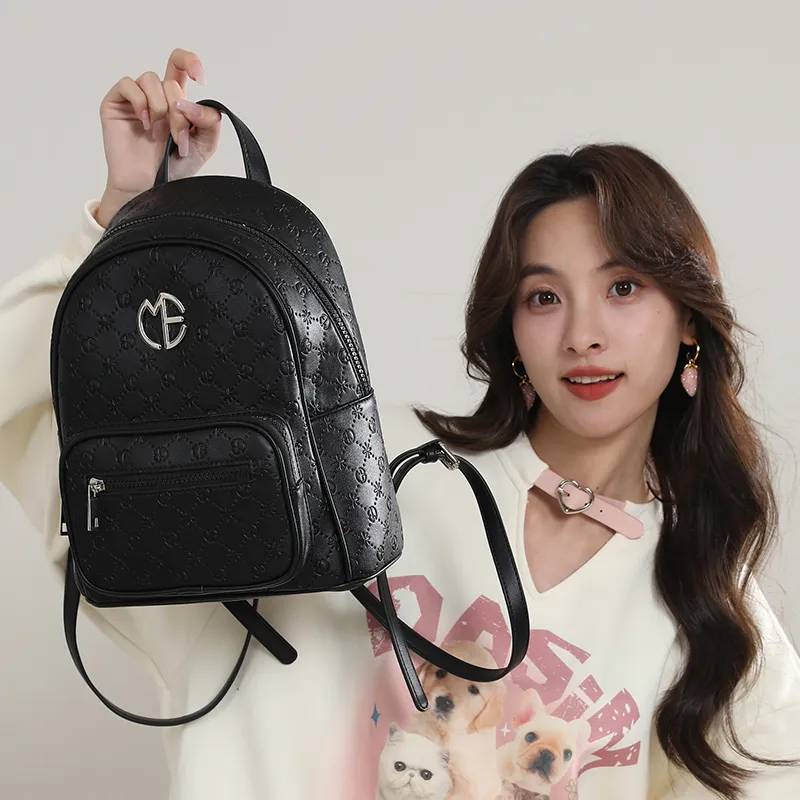 MESUCA Synthetic Leather Backpack Women's Black-4