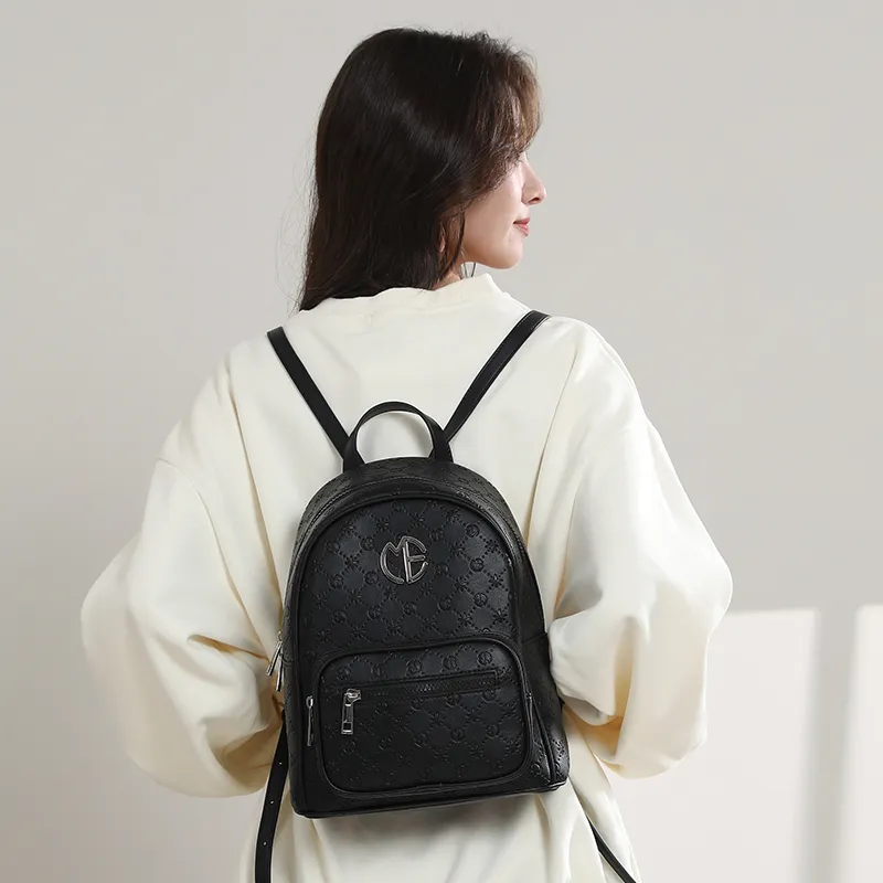 MESUCA Synthetic Leather Backpack Women's Black-3