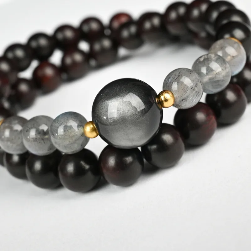Magic Circle Pterocarpus Wooden Bracelets Unisex-3