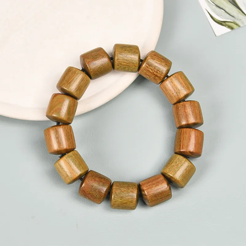 Magic Circle Green Sandalwood Wooden Bracelets Unisex-2
