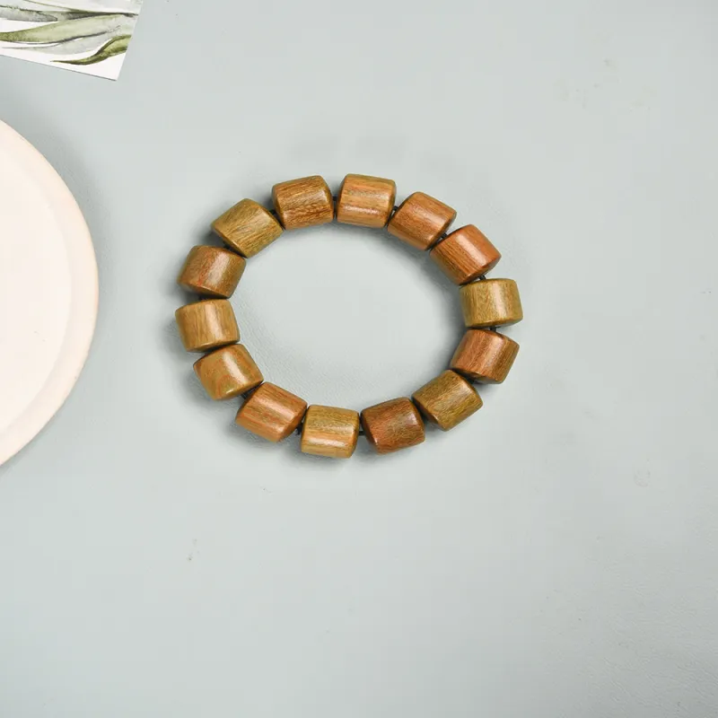 Magic Circle Green Sandalwood Wooden Bracelets Unisex-5