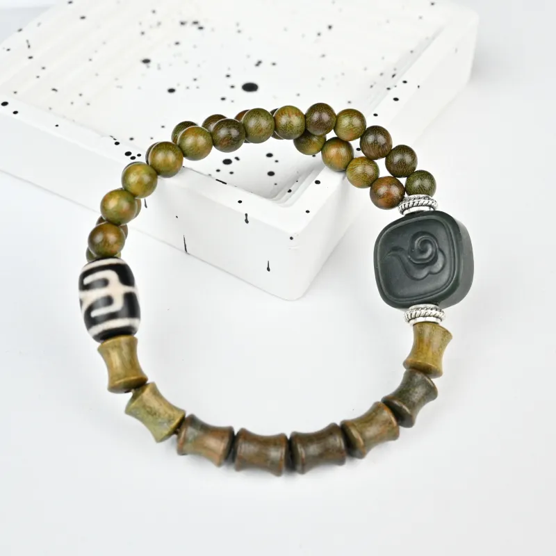 Magic Circle Green Sandalwood Bracelets Unisex-2
