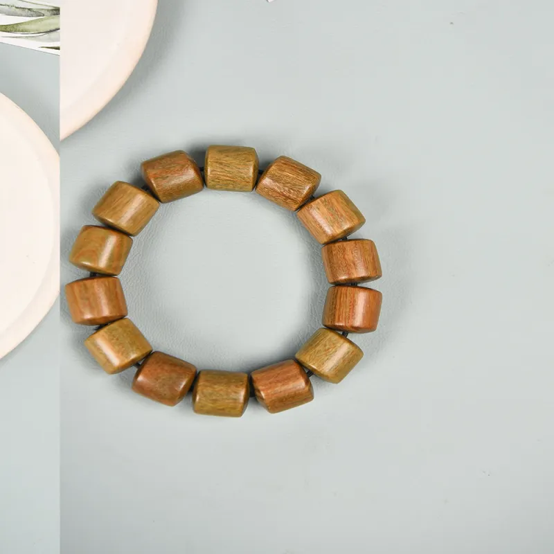 Magic Circle Green Sandalwood Wooden Bracelets Unisex-3