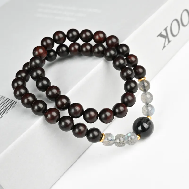 Magic Circle Pterocarpus Wooden Bracelets Unisex-2