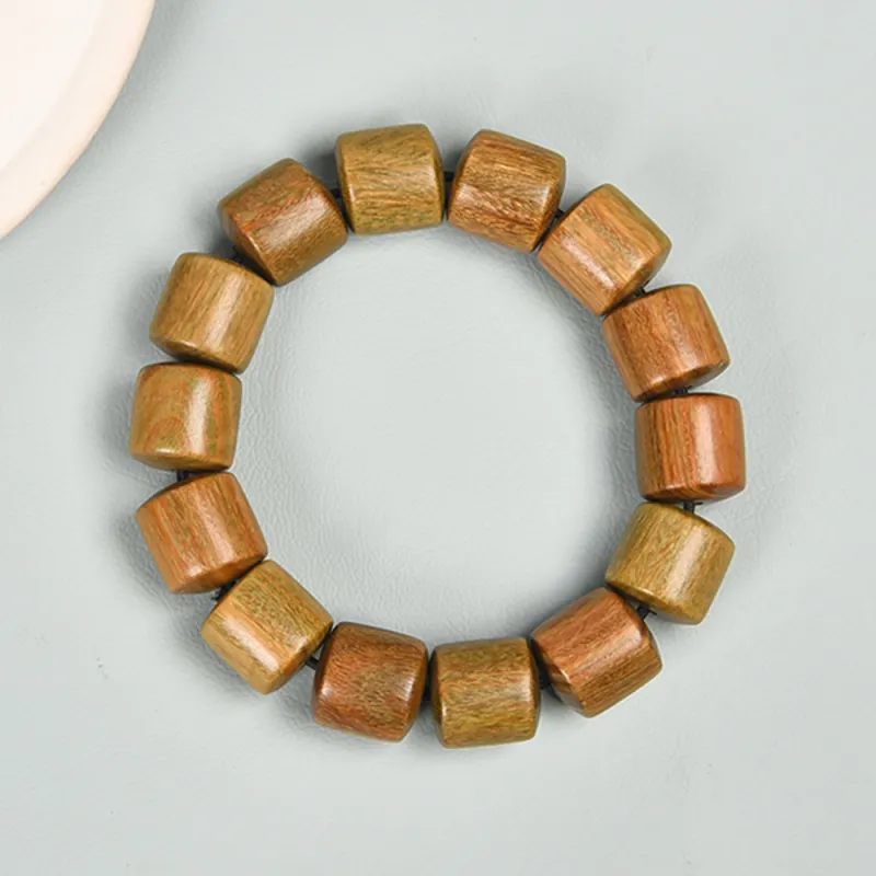 Magic Circle Green Sandalwood Wooden Bracelets Unisex-4