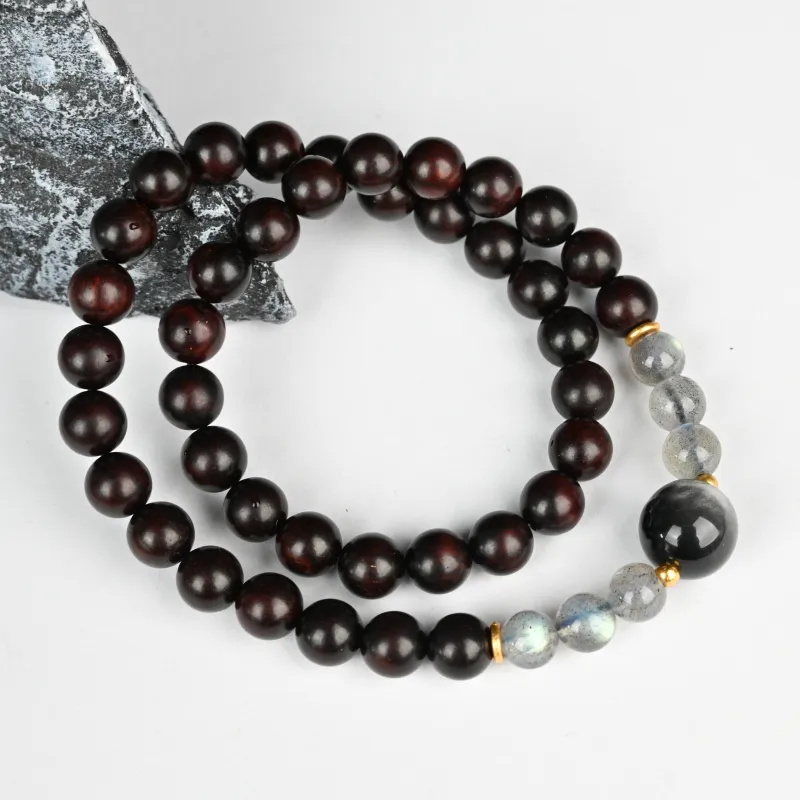 Magic Circle Pterocarpus Wooden Bracelets Unisex-5